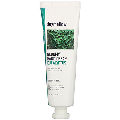 Daymellow Bloomy Hand Cream, Eucalyptus, 1.76 fl oz (50 g)