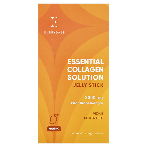 Everydaze, Essential Collagen Solution Jelly Stick, Mango, 10 Sticks, 0.7 oz (20 g) Each