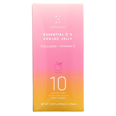 

Everydaze Желе из конжака от Essential C, персик, 4 пакетика, 150 мл (5,07 жидк. Унции)
