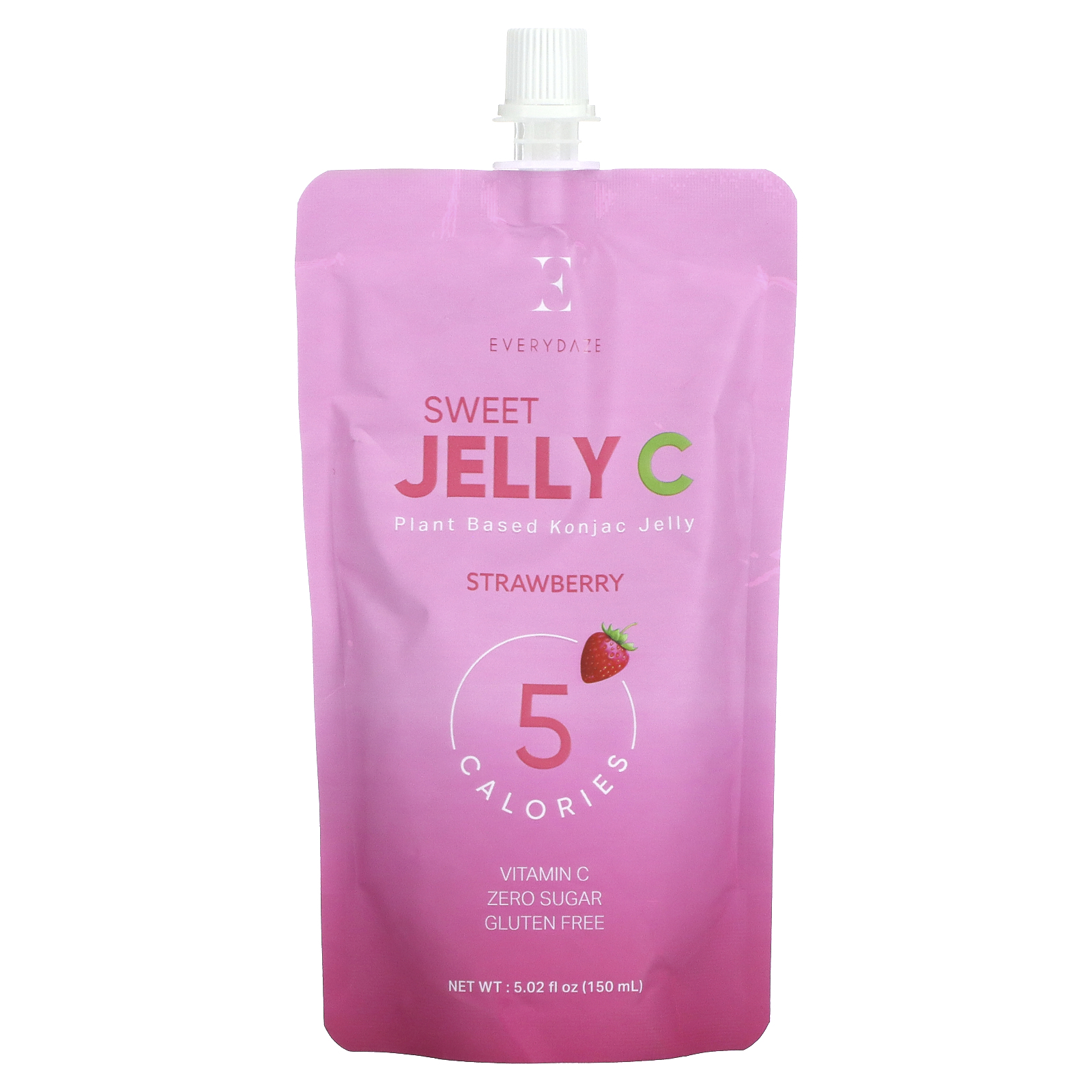 Everydaze, Sweet Jelly C, Plant Based Konjac Jelly Drink, Strawberry, 5