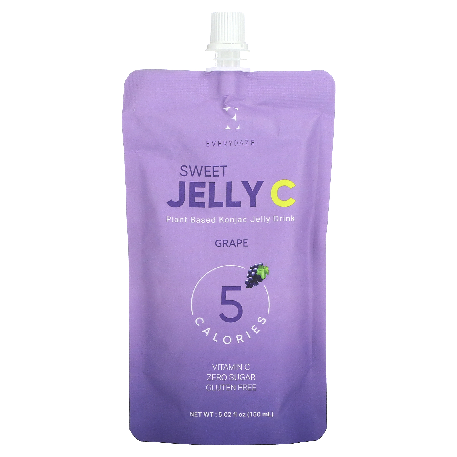 Everydaze, Sweet Jelly C, Plant Based Konjac Jelly Drink, Grape, 5.02
