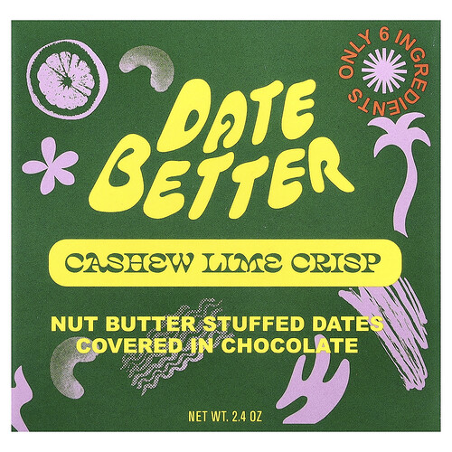 Date Better Snacks, Dates, Cashew-Limette-Crisp, 2,4 oz