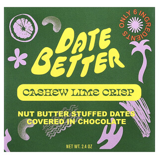Date Better Snacks, Dattes, Noix de cajou et citron vert, 60 g