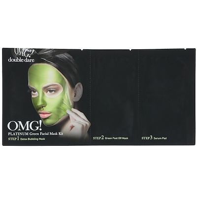 Double Dare OMG!, Platinum Green Facial Mask Kit, 1 Kit