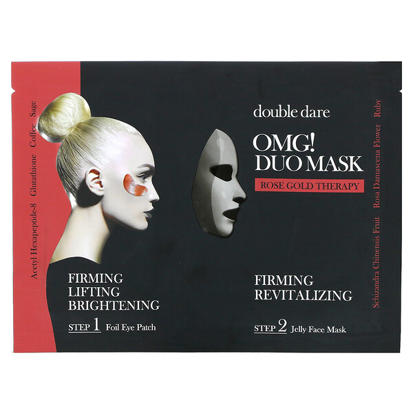 Double Dare, OMG! Duo Beauty Mask, Rose Gold Therapy, 2 Piece Set