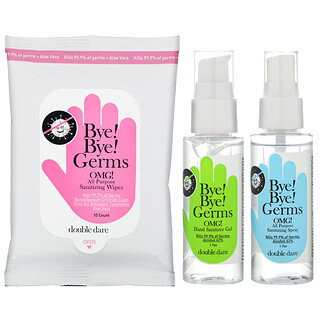 Double Dare, OMG! Bye! Bye! Germs Sanitizing Essential Kit, 3 Piece Kit