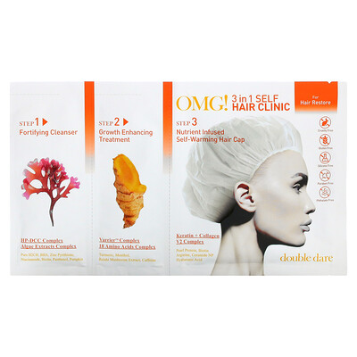 Купить Double Dare OMG! 3-in-1 Self Hair Clinic, For Hair Restore, 3 Step Kit