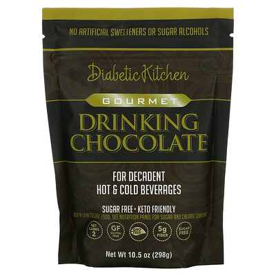 Купить Diabetic Kitchen Gourmet Drinking Chocolate, без сахара, 298 г (10, 5 унции)
