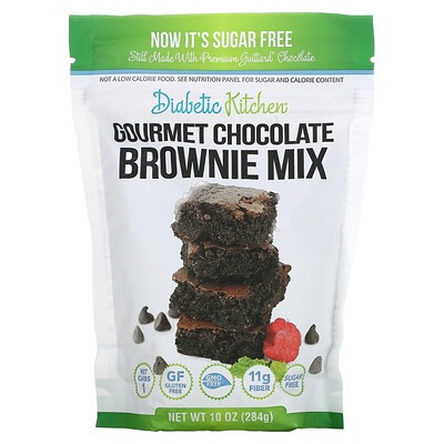 Купить Diabetic Kitchen Gourmet Chocolate Brownie Mix, 10 унций (284 г)