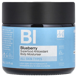 Dr. Botanicals, Blueberry Superfood Antioxidant Body Moisturiser, All Skin Types, 2 fl oz (60 ml)