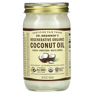 Dr. Bronner's, Regenerative Organic Coconut Oil, White Kernel, 14 fl oz (414 ml)