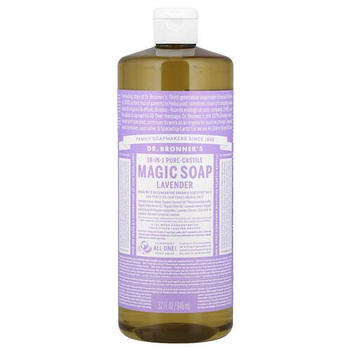 Dr. Bronner's, 18-in-1 Pure-Castile Magic Soap, Lavender, 32 fl oz (946 ml)