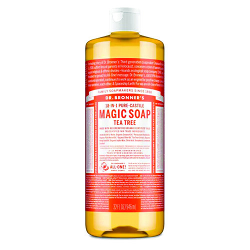 Dr. Bronner's, 18-in-1 Pure-Castile Magic Soap, Tea Tree, 32 fl oz (946 ml)