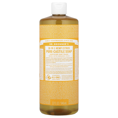 Dr. Bronner's, 18-in-1 Pure-Castile Soap, Hemp Citrus, 32 fl oz (946 ml)