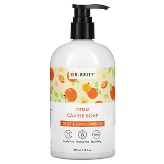Dr. Brite, 柑橘卡斯蒂利亚肥皂，橄榄和葵花籽油，16 液量盎司（473 毫升）