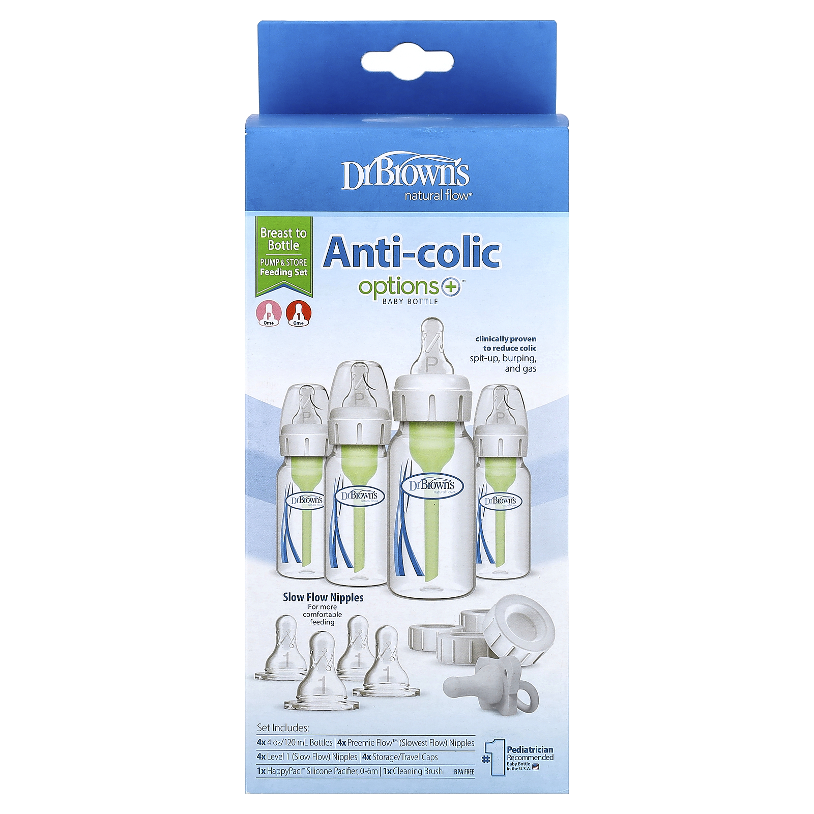 Natural Flow&reg;, Options+&trade;, Anti-colic Baby Bottle, 18 Piece Set