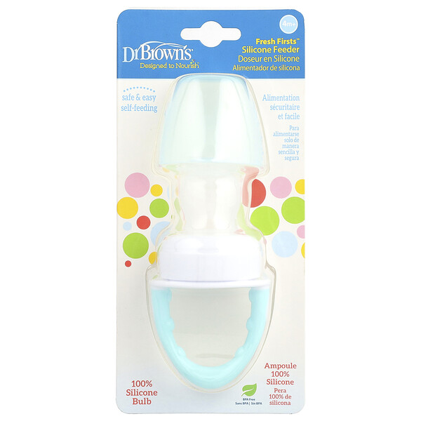Dr. Brown's Fresh Firsts™ Silicone Feeder, 4 Months +, Mint, 1 Count
