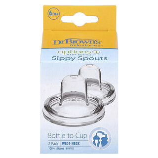 Dr. Brown's, Options+™ Baby Bottle, Sippy Spouts, 6 Months +, 2 Pack