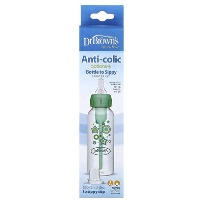Product Image for Dr. Brown's, Natural Flow , Options+ , Anti-colic Bottle To Sippy Starter Kit, 6 Months +, 5 Piece Kit