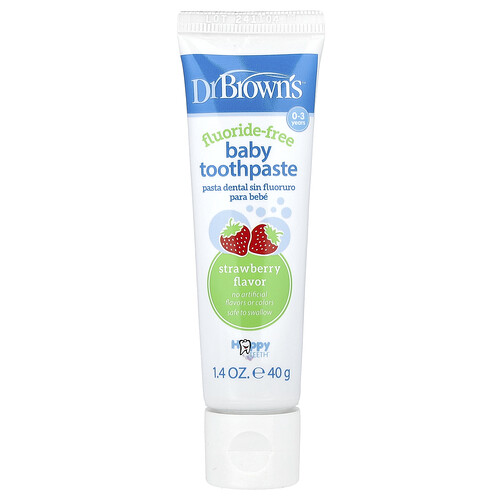 Dr. Brown's, Baby Toothpaste, Fluoridfrei, 0–3 Jahre, Erdbeere, 40 g (1,4 oz.)