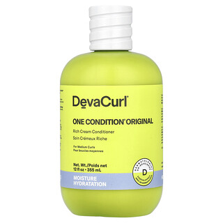 DevaCurl, One Condition® Asli, Kondisioner Krim yang Kaya, Untuk Rambut Ikal Medium, 355 ml (12 ons cairan)