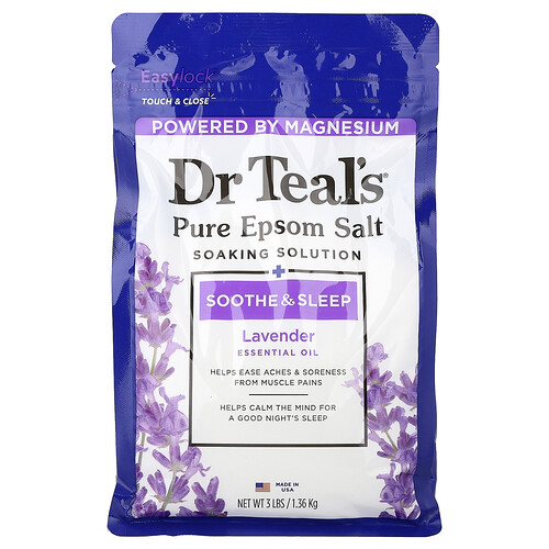 Dr. Teal's Pure Epsom Salt, Soaking Solution, Lavender, 3 lbs (1.36 kg)