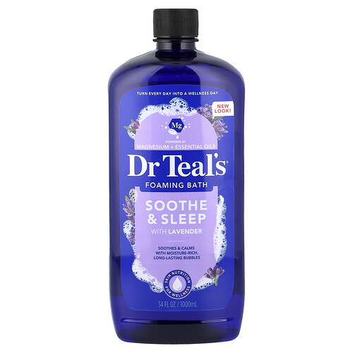 Dr. Teal's, Foaming Bath, Soothe & Sleep, Lavender, 34 fl oz (1,000 ml)