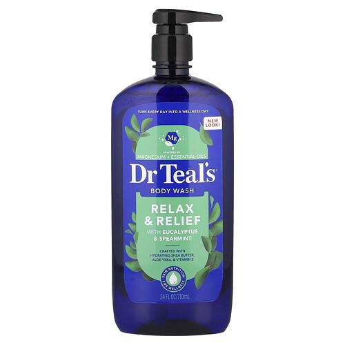 Dr. Teal's Body Wash, Relax & Relief, Eucalyptus & Spearmint , 24 fl oz (710 ml)