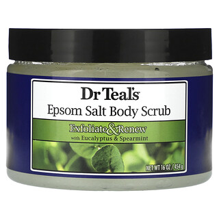 Dr. Teal's, Epsom-suolavartalokuorinta, eukalyptus ja viherminttu, 454 g