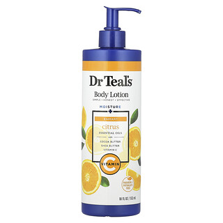 Dr. Teal's, Loción corporal, Humectación y radiación, Cítricos, 532 ml (18 oz. líq.)