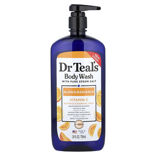 Dr. Teal's, Jabón líquido para el cuerpo con sales puras de Epsom, Brillo y luminosidad, 710 ml (24 oz. líq.)