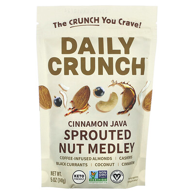 

Daily Crunch, Sprouted Nut Medley, Cinnamon Java, 5 oz (141 g)