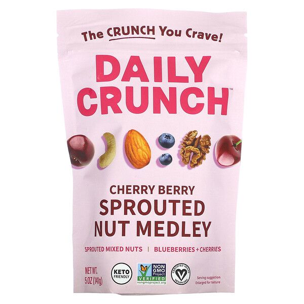 Daily Crunch, Sprouted Nut Medley, Cherry Berry, 5 oz (141 g)