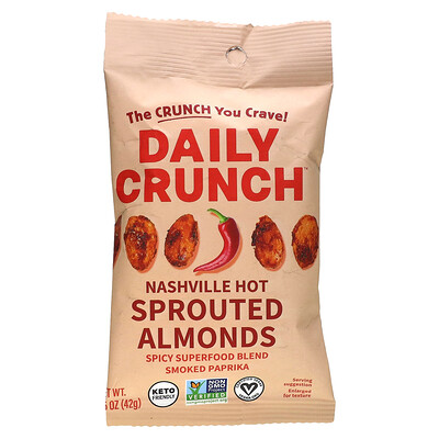 

Daily Crunch, Sprouted Almonds, Nashville Hot , 1.5 oz (42 g)