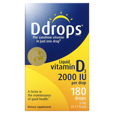 

Ddrops Liquid Vitamin D3 2 000 IU 0.17 fl oz (5 ml)