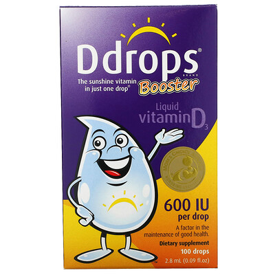 

Ddrops Booster Liquid Vitamin D3 600 IU 0.09 fl oz (2.8 ml)