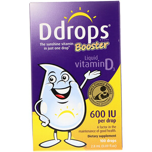 Отзывы о Ддробс, Booster, Liquid Vitamin D3, 600 IU, 100 Drops, 0.09 fl oz (2.8 ml)