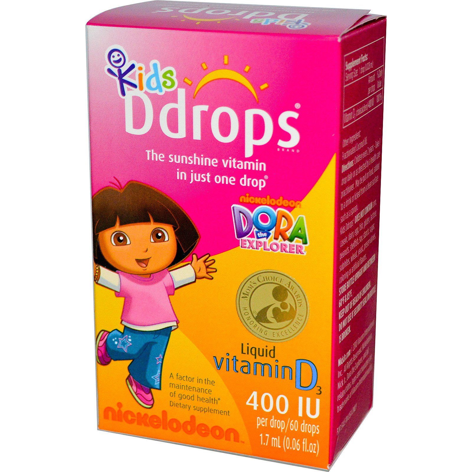 Ddrops, Kids, Liquid Vitamin D3, 400 IU, 0.06 fl oz (1.7 ...
