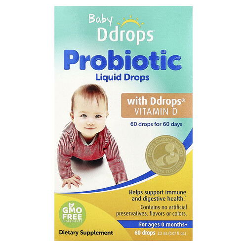 Ddrops, Baby, Probiotic Liquid Drops, For Newborns+, 60 Drops, 0.07 fl oz (2.2 ml)