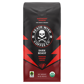 Death Wish Coffee, Dikisar, Panggang Gelap, 16 oz (454 g)