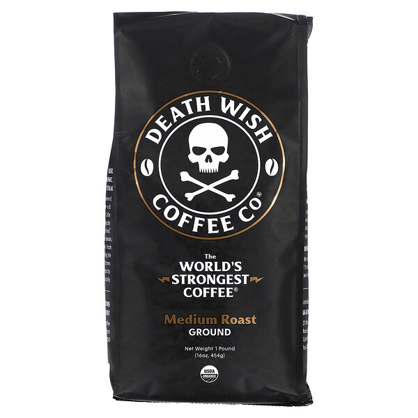 Death Wish Coffee, The World's Strongest Coffee, Ground, Medium Roast ...