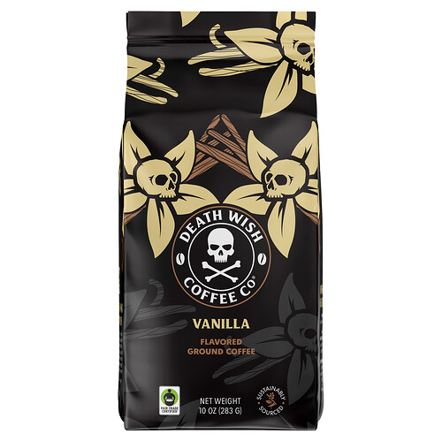 Death Wish Coffee Flavored Ground Coffee, Vanilla, 10 oz (283 g)