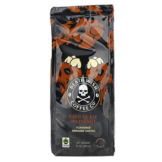 Death Wish Coffee, Ochutená mletá káva, čokoládovo-lieskový orech, 283 g