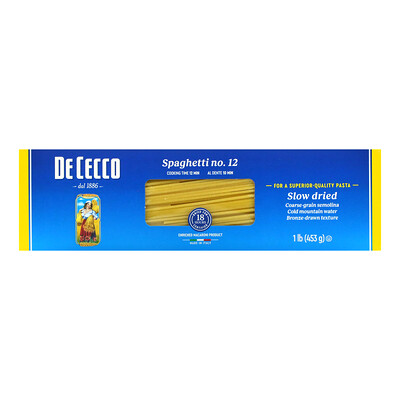 De Cecco Спагетти № 12, 1 фунт (453 г)