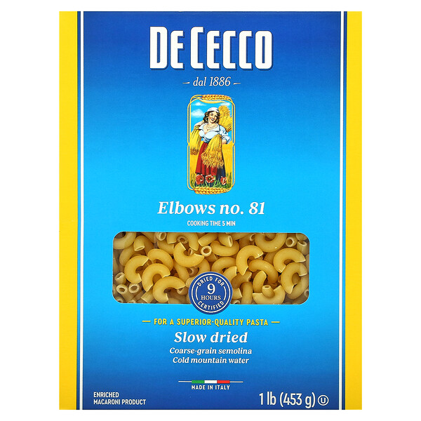 De Cecco, Elbows No. 81, 1 lb (453 g)