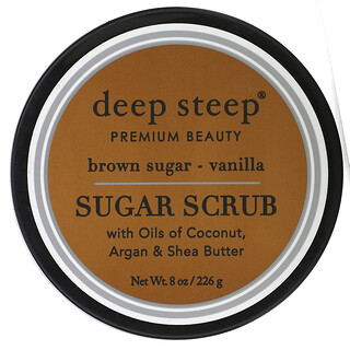 Deep Steep, Esfoliante de açúcar, açúcar mascavo - baunilha, 8 oz. (226 g)