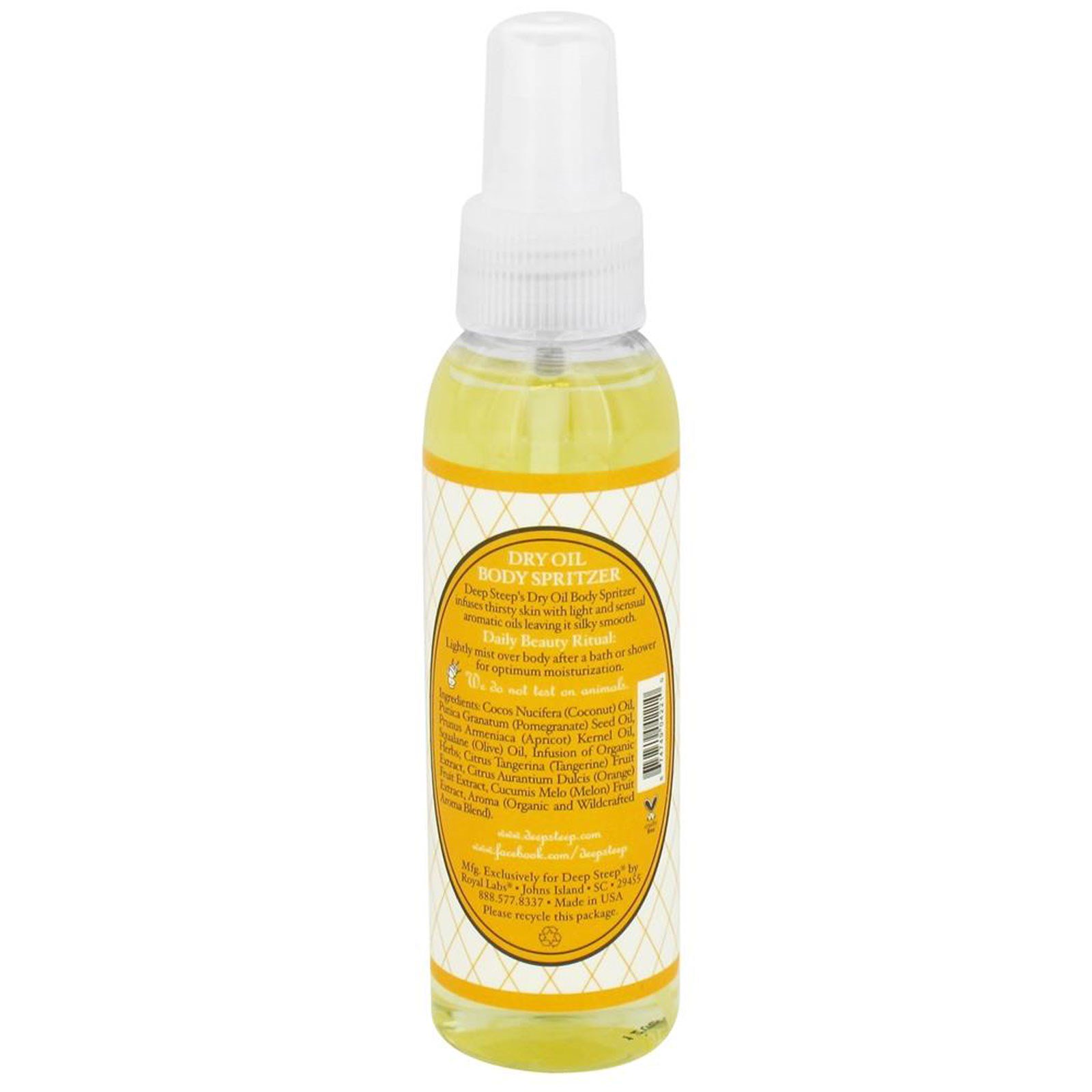 Deep Steep, Dry Oil Body Spritzer, Tangerine Melon, 4 fl oz (118 ml