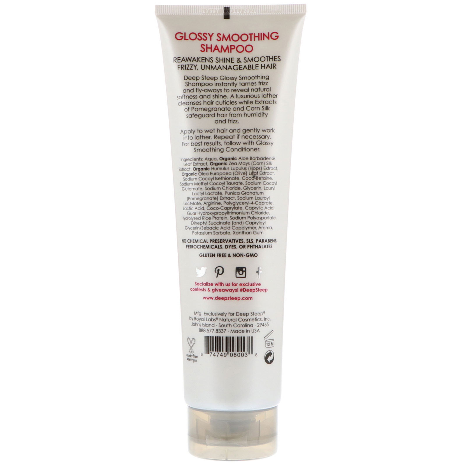 Deep Steep Glossy Smoothing Shampoo Brilliant Sheen 10 Fl Oz 295 Ml