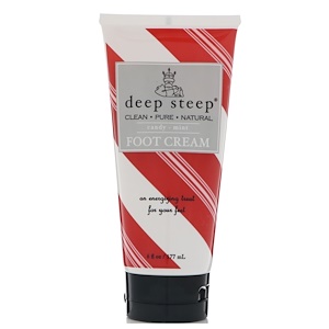 Deep Steep, Крем для ног, с конфетно-мятным ароматом, 6 жидких унций (177 мл)