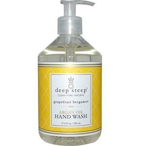 Deep Steep, Средство для мытья рук с аргановым маслом, Грейпфрут — Бергамот, 17,6 жидких унций (520 мл)